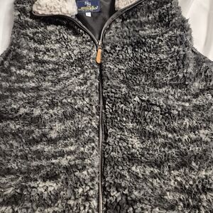 Simply Southern Charcoal and Cream Sherpa Vest Size Large